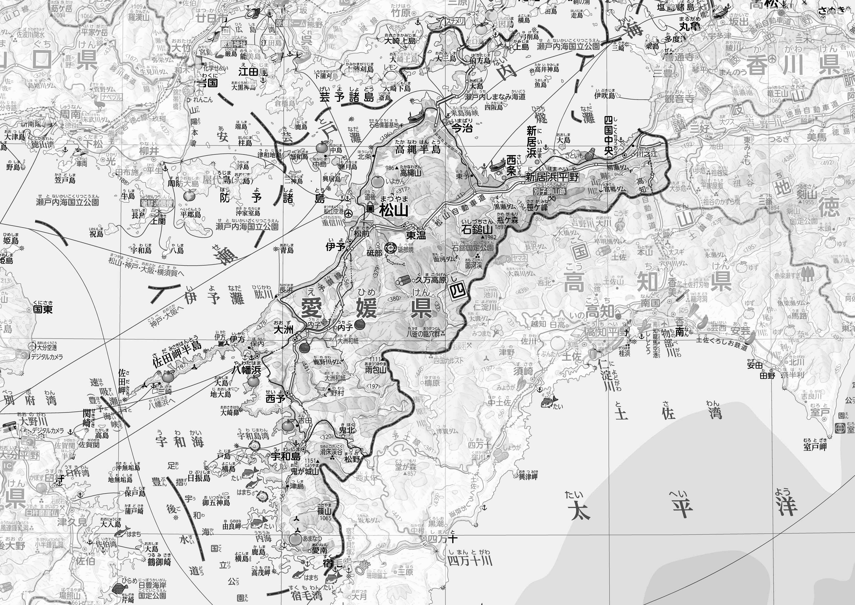愛媛県土地利用規制現況図 地図10枚組 昭和49年 愛媛県 1974 函入り 地図 マップ