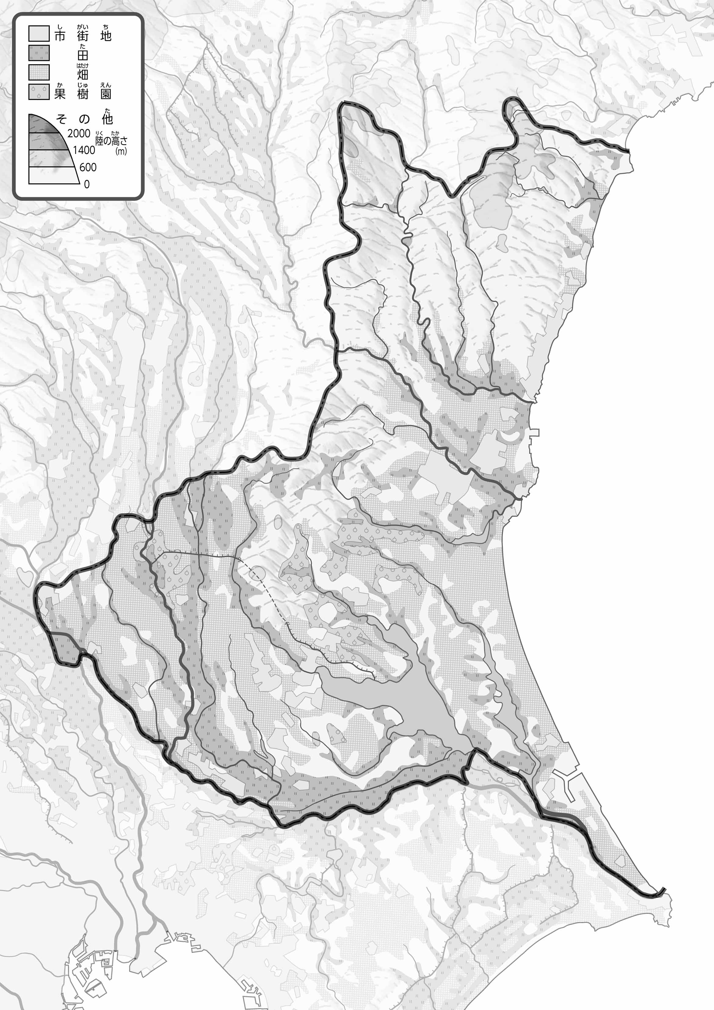 47都道府県地図 茨城県」のワークシート・活用例・地図モノクロ画像｜株式会社帝国書院